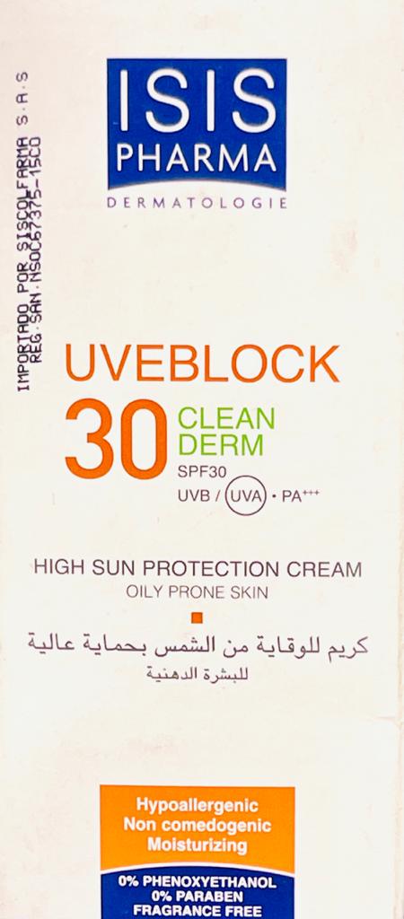 UVEBLOCK 30 CLEAN DERM SPF 30 40 ML - Uno A Droguerias