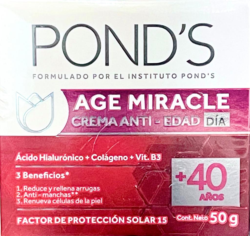 CREMA PONDS AGE MIRACLE DAY SPF 15+ 50 GR 40 ANOS