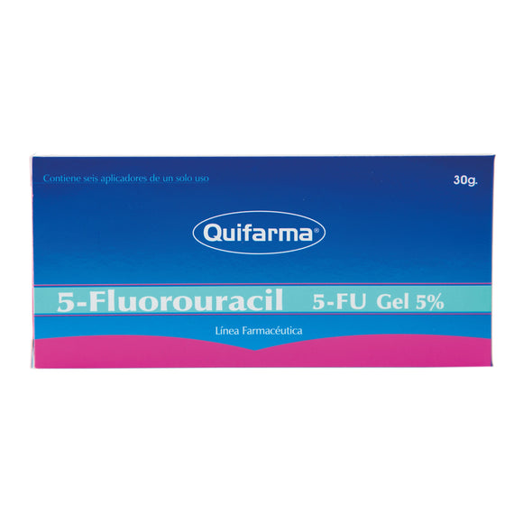 Fluorouracilo 5% Gel 30 g Quifarma — tubo con aplicadores, tratamiento tópico para queratosis actínicas