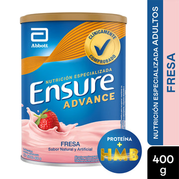 Ensure Advance Fresa 400 g - Suplemento nutricional completo en polvo sabor fresa de Abbott