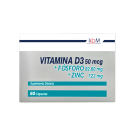 Vitamina D3 Fósforo y Zinc 60 cápsulas — Icom