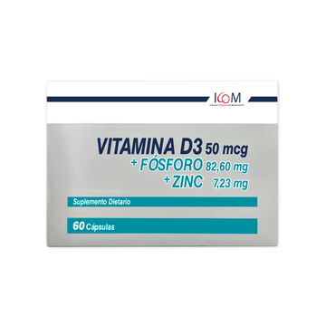 Vitamina D3 Fósforo y Zinc 60 cápsulas — Icom