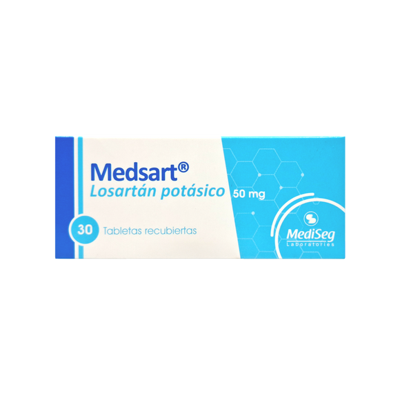 Medsart 50mg losartán potásico 30 tabletas — Mediseg Laboratories