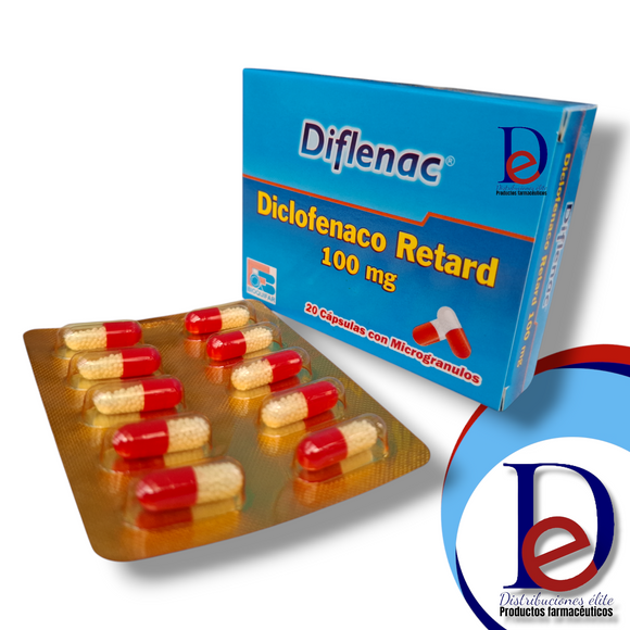 Diflenac Retard Diclofenaco 100mg x20 Cápsulas — Bioquifar