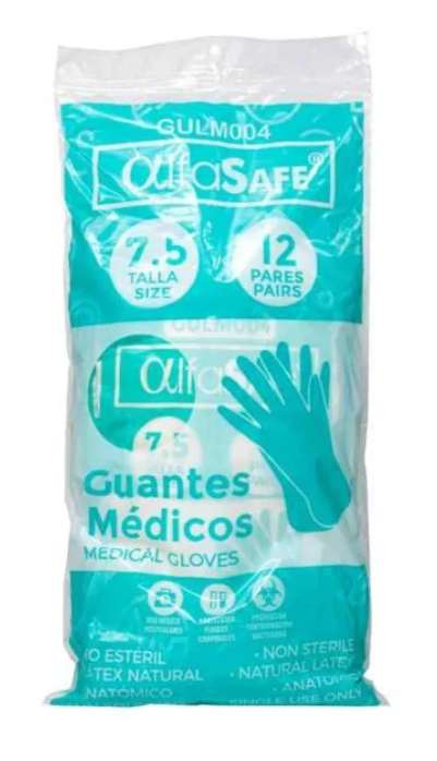 (F) GUANTES MEDICOS CIRUGIA ALFA 7 1-2 12 UDS - 1 UNIDADES