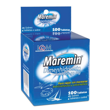 Maremin dimenhidrinato 50mg 100 tabletas — ICOM