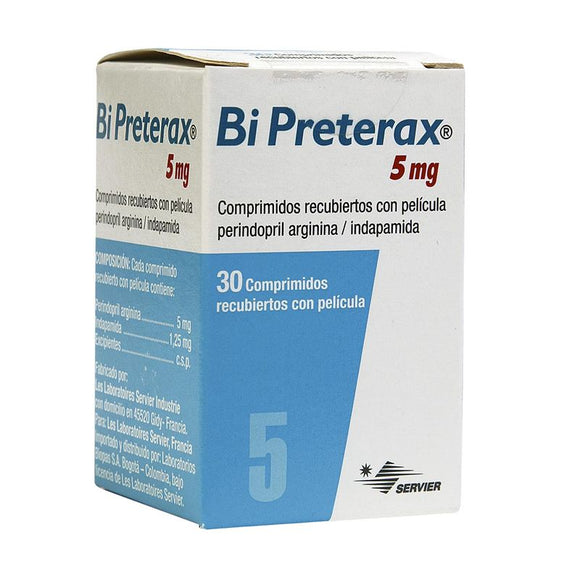 Bi Preterax perindopril indapamida 30 comprimidos — Servier