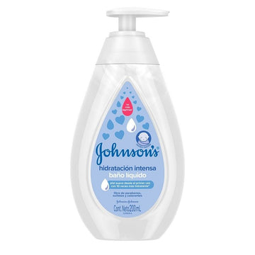 Baño Líquido Johnson's Baby Hidratación Intensa 200 ml - Frasco con fórmula hipoalergénica para bebés