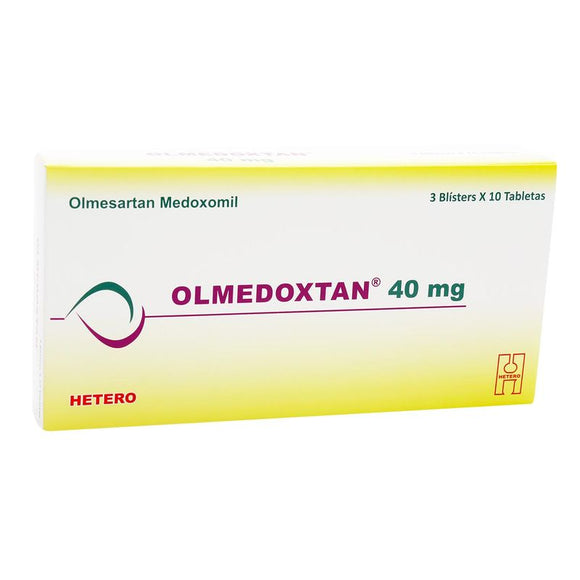 Olmedoxtan 40 mg Olmesartán medoxomilo 30 Tabletas — Hetero Seven Pharma