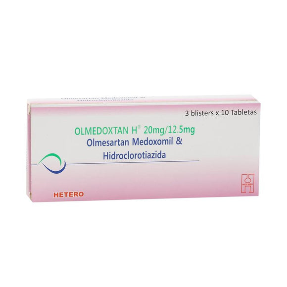 Olmedoxtan H 20/12.5 mg Olmesartán + Hidroclorotiazida 30 Tabletas — Hetero Seven Pharma