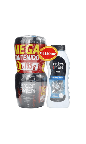 Desodorante Arden For Men Original crema 135g x2 + talco desodorante pies 85g — Prebel