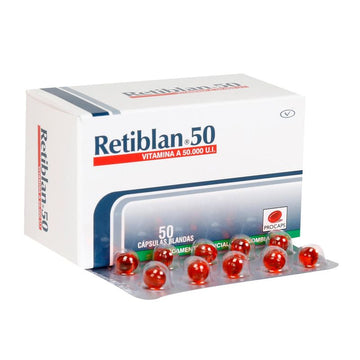 Retiblan 50.000 UI Vitamina A (Retinol palmitato) 50 cápsulas blandas — Procaps