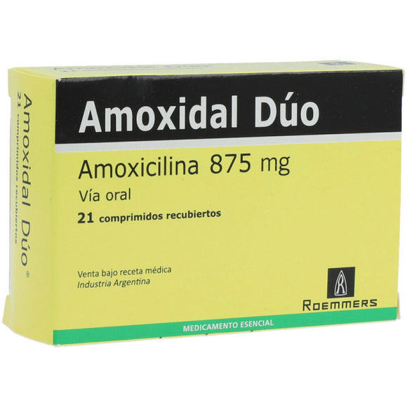 Amoxidal Duo 875mg amoxicilina + ácido clavulánico 21 comprimidos — Megalabs
