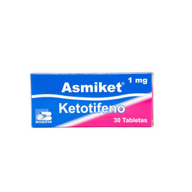 Asmiket Ketotifeno 1mg 30 Tabletas — Bioquifar