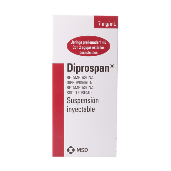 Diprospan betametasona dipropionato + fosfato sódico jeringa prellenada 1 mL — Organon
