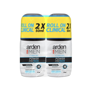 Desodorante Arden For Men Clinical Power Protech Roll On 50 ml x 2 unidades