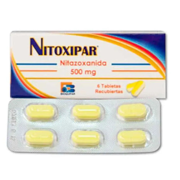 Nitoxipar 500mg nitazoxanida 6 tabletas recubiertas — Bioquifar Pharmaceutica