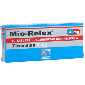 Miorelax tizanidina 4mg 10 tabletas — Bioquifar