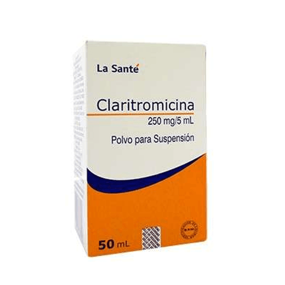 Claritromicina 250 mg/5 mL Suspensión Oral x 50 mL La Sante