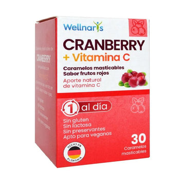 Cranberry+ Vitamina C caramelos masticables frutos rojos 30 unidades