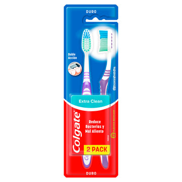 2 Cepillo Colgate Extra Clean Duro — Colgate-Palmolive