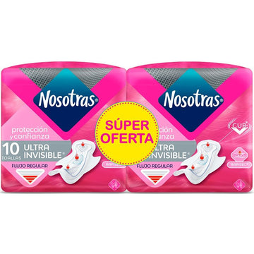 2 Toallas Higiénicas Nosotras Ultra Invisible Rapisec x 10 Un c/u — Familia