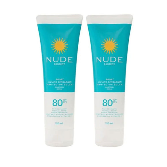 Bloqueador Nude Protect SPF 80 Sport 120 ml pack 2 unidades - Prebel Colombia