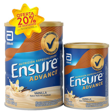 Ensure Advance Vainilla Pack Ahorre 20% - Lata 850 g + Lata 400 g suplemento nutricional Abbott