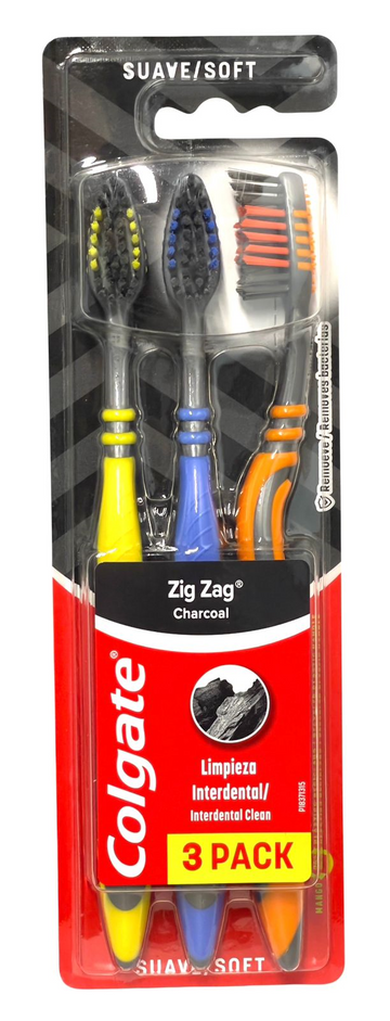 3 Cepillos Colgate Zig Zag Charcoal — Colgate-Palmolive