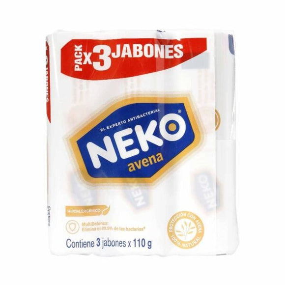 3 Jabón Antibacterial Neko Avena 110 gr — Johnson & Johnson