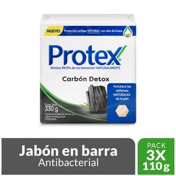 3 Jabón Protex Carbón Detox Antibacterial Barra 110g — Colgate-Palmolive
