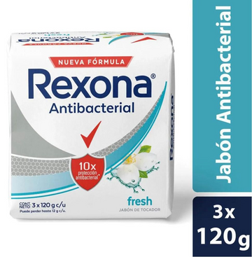 3 Jabón Rexona Antibacterial Fresh 110 gr — Unilever