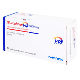 Glucophage XR 1000 mg 30 tabletas de liberación prolongada - Metformina Merck