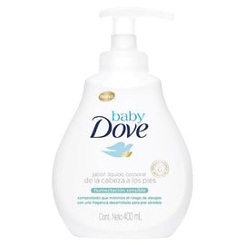 Jabón Dove Baby Líquido Humectante Sensible 400 ml - frasco dispensador para piel sensible del bebé