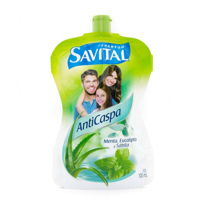 Shampoo Savital Anticaspa Té Verde y Seda Doypack 100 mL