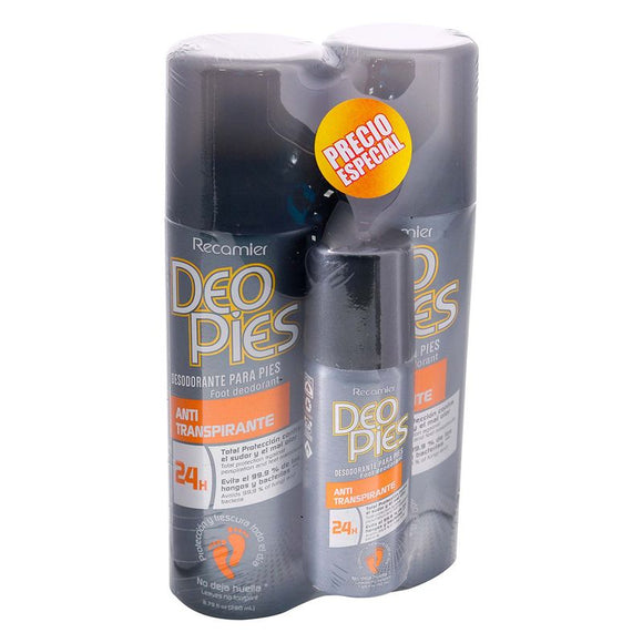 Kit Deo Pies Antitranspirante Spray 2 x 260 ml + 50 ml Recamier