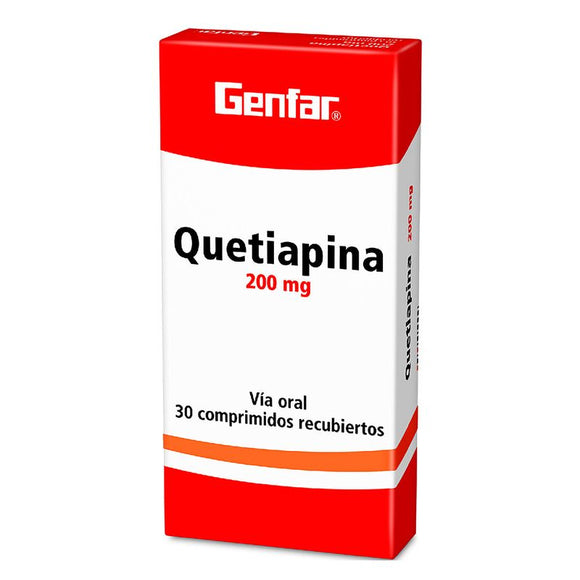 Quetiapina 200mg 30 tabletas — Genfar