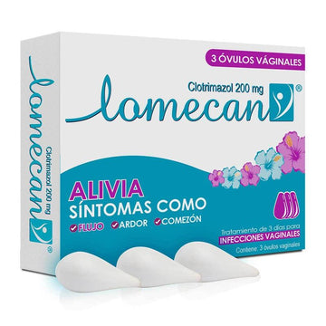 Lomecan V 200mg 3 óvulos vaginales — Genomma Lab