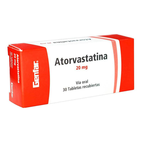 Atorvastatina 20mg 30 tabletas — Genfar