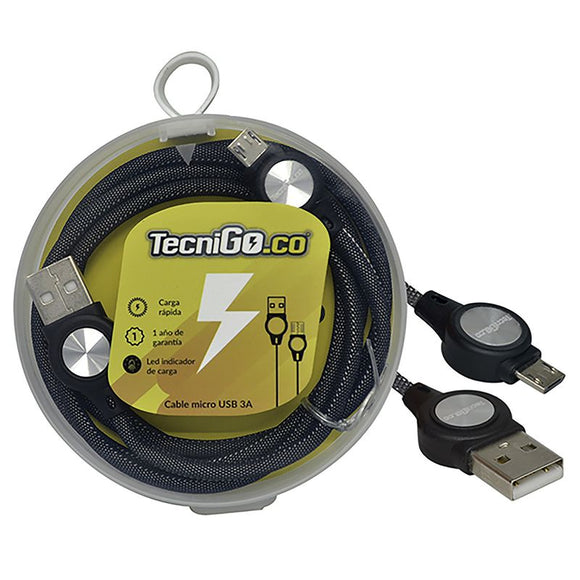 Cable Micro Usb 3a Carga en Tela Tecnigo — Tecnigo