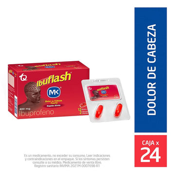 Ibuflash Forte ibuprofeno 400mg 24 cápsulas — Tecnoquímicas