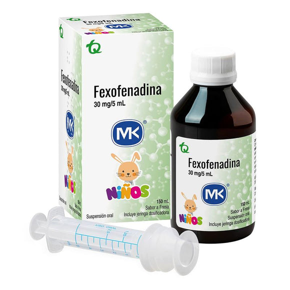 Fexofenadina suspensión pediátrica 30mg 150ml mk — Tecnoquímicas