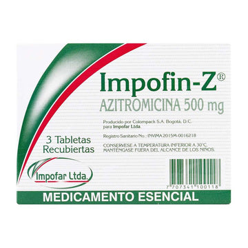 Impofin-Z 500mg 3 tabletas — Impofar