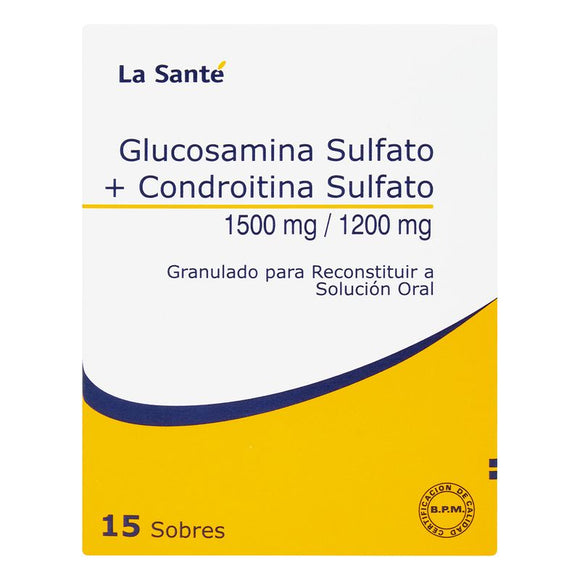 Glucosamina Sulfato + Condroitina Sulfato 1500/1200 mg 15 Sobres La Santé