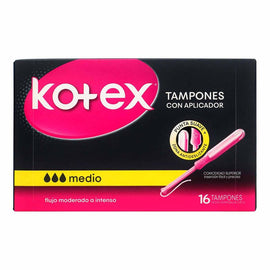Tampón Kotex Medio con aplicador 16 unidades — Kimberly-Clark