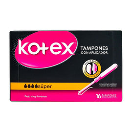 Tampón Kotex Super con aplicador 16 unidades — Kimberly-Clark
