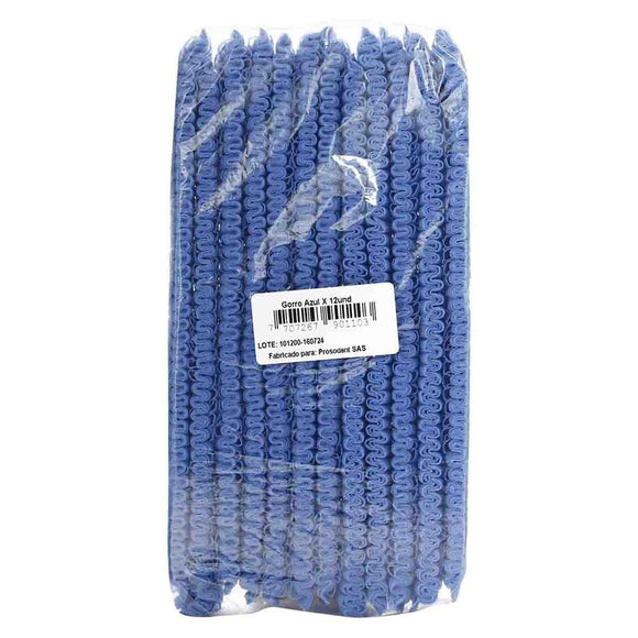 Gorro Desechable Tipo Oruga Azul 12 Unidades — Prosodent