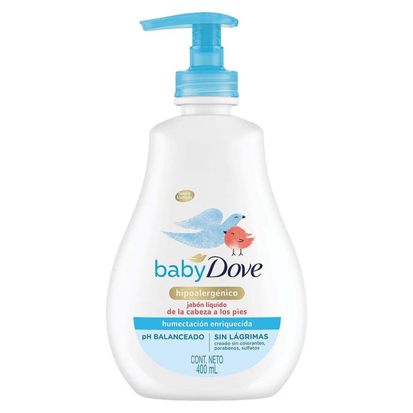Jabón Dove Baby Líquido Humectación Enriquecida 400 ml - frasco