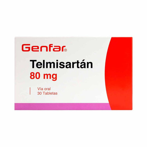 Telmisartan 80 mg 30 Tabletas Genfar