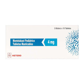 Montelukast 4 mg Pediátrico 30 Tabletas Masticables